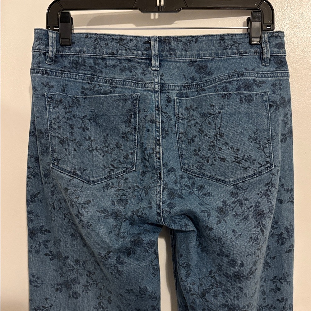 J. Jill Floral Denim Weekender Straight Leg Jeans 4 - Picture 5 of 9
